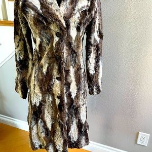 Vintage Faux Fur Jacket Fash-ion-ista Made by S & D calf length